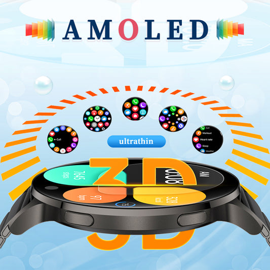 Smartwatch for Men Ultra-Thin Body with 1.75'' AMOLED Screen Triple Straps BT Calling 150+ Sports Modes