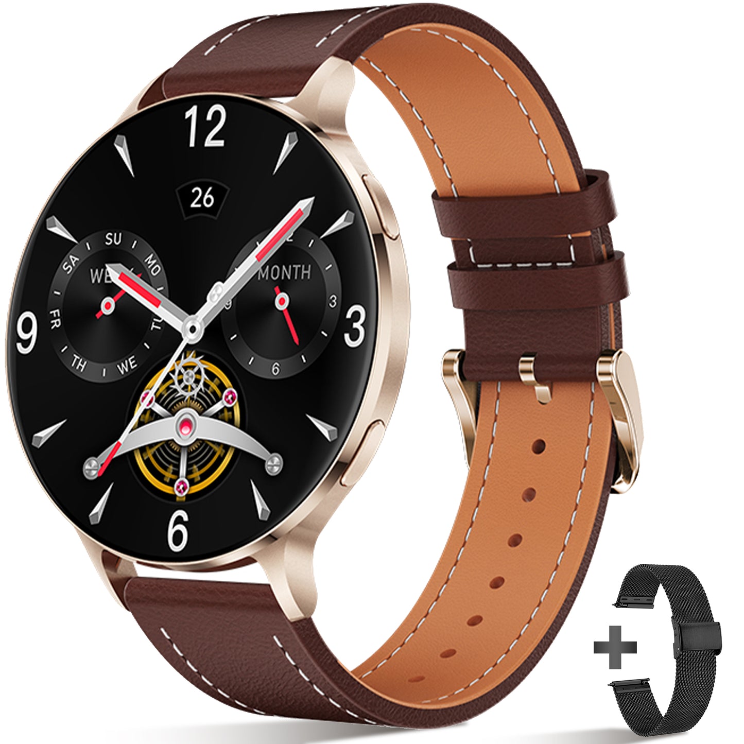 Smartwatch for Men Ultra-Thin Body with 1.75'' AMOLED Screen Triple Straps BT Calling 150+ Sports Modes