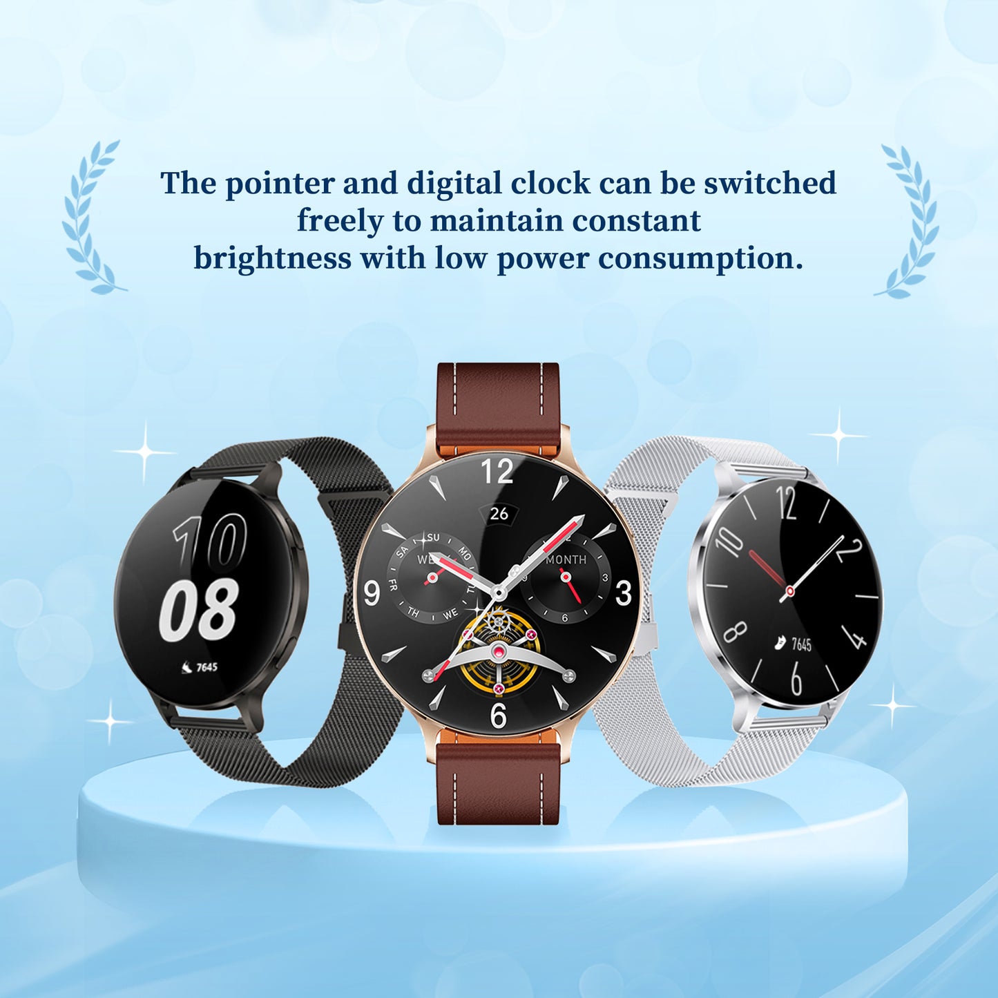 Smartwatch for Men Ultra-Thin Body with 1.75'' AMOLED Screen Triple Straps BT Calling 150+ Sports Modes