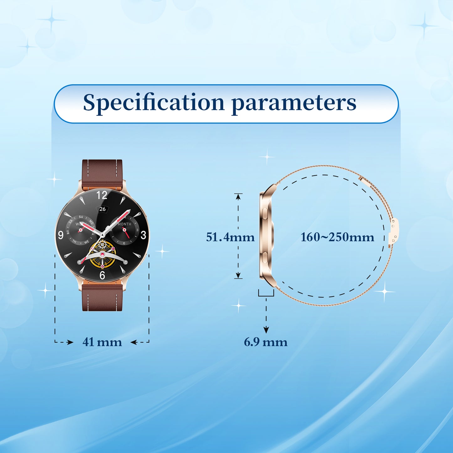 Smartwatch for Men Ultra-Thin Body with 1.75'' AMOLED Screen Triple Straps BT Calling 150+ Sports Modes